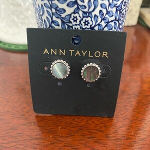 Ann Taylor Gray Mother of Pearl Stud Earrings